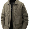 Men's Plus Size Quilted Padded Snap Down Jacket - Green