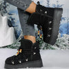 Lace-Up Platform Winter Boots - Black