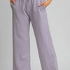 Umgee Drawstring Elastic Waist Wide Leg Pants - LAVENDER