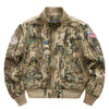 Men's Plus Size Zip Up Long Sleeve Jacket - Camouflage Color