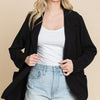 Culture Code One Button Long Sleeve Blazer with Pockets - Black