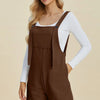 Double Take Full Size Texture Sleeveless Romper - Brown
