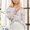 ADORA Ruffled Off Shoulder Floral Blouse - LAVENDER