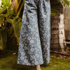 BiBi Floral Texture Wide Leg Jeans - DENIM