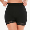 Full Size Pull-On Lace Trim Shaping Shorts - Black