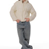 Short Lightweight Mid-Season Jacket - Ivory