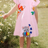Children's Cartoon Animal Casual Dress - Blush Pink
