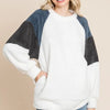 Culture Code Color Block Faux Fur Raglan Sleeve Sweatshirt - White