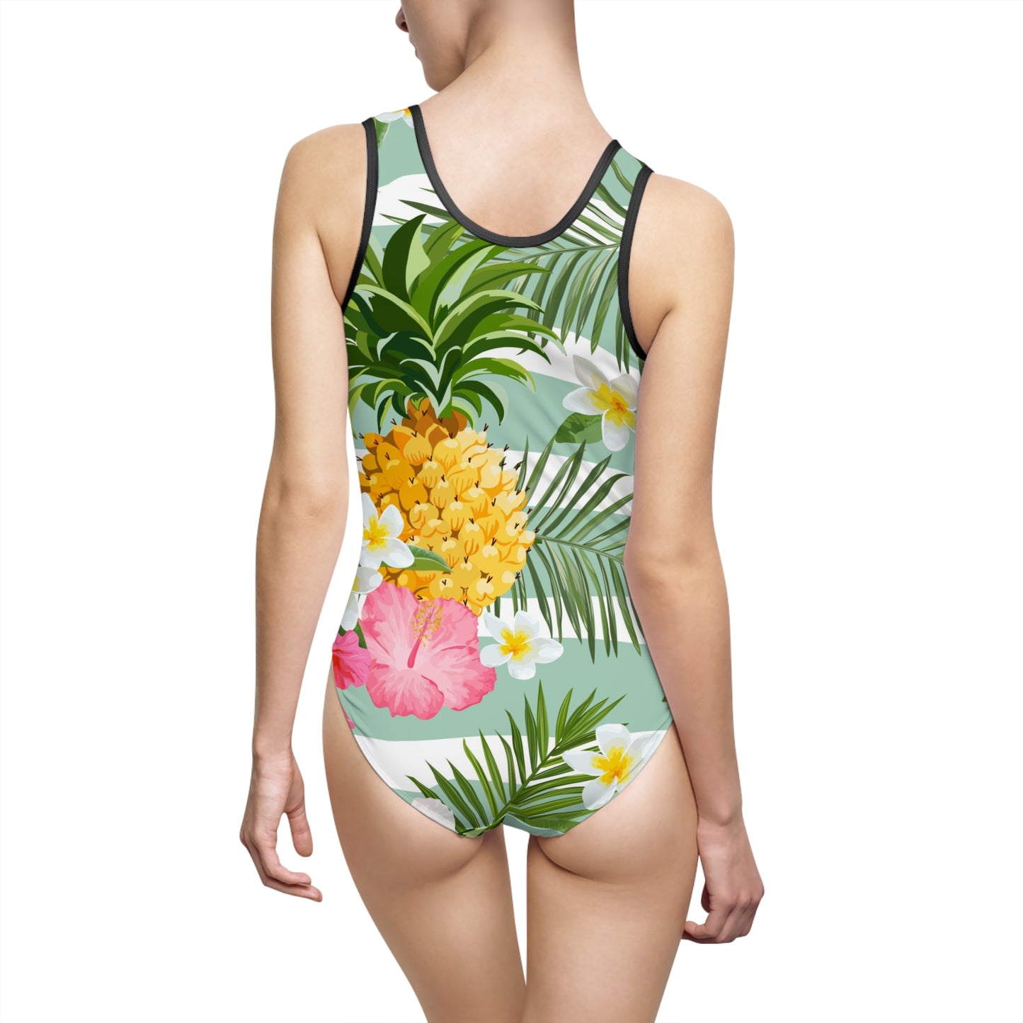 Tropical Floral One-Piece Swimsuit, Summer Swimwear, Beachwear, Vacation Outfit, Pool Party Essential, Swim Fashion