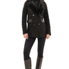 Genuine Mink Fur Eco Suede Jacket - Black