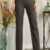 Mittoshop Full Size Solid Color Pants with Pocket Plus Size - CHARCOAL
