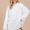 Ces Femme Exposed Seam Long Sleeve Sweatshirt - White
