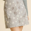 Umgee Animal Star Print Skirt with Back Zipper Closure - Silver