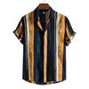 Men's Plus Size Striped Short Sleeve Button-Up Shirt - Multicolor