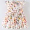 Children's Floral Print Ruffled Sleeve Dress - Multicolor