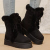 Lace-Up Winter Boots - Black