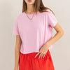 HYFVE Round Neck Cropped T-Shirt - pink