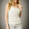 Umgee Textured Ruffle Trim Smocked Cami - Cream
