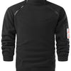 Men's Plus Size Fleece Lined Long Sleeve Sweatshirt - Black