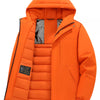 Men's Full Size Zip Up Hooded Winter Coat Plus Size - Orange