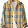 Men's Plus Size Button Up Long Sleeve Shirt - Yellow