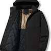 Men's Plus Size Hooded Zip Up Outdoor Jacket - Black