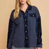 Umgee Sequined French Terry Jacket - MIDNIGHT