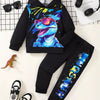 Children's Dinosaur Hoodie & Pants Set - Black