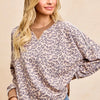 BiBi Leopard Printed French Terry Sweatshirt - LEOPARD