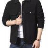 Men's Plus Size Casual Corduroy Snap-Down Jacket - Black