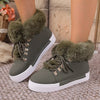 Round Toe Platform Boots - Army Green