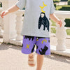 Children's Orangutan Round Neck Tee and Shorts Set - Light Gray