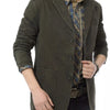 Men's Plus Size Casual Button Up Blazer - Army Green