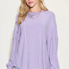 Basic Bae Full Size Ribbed Round Neck Long Sleeve T-Shirt - Lavender