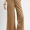 Umgee Wide Leg Drawstring Pants - Camel