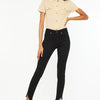Kancan High Rise Frayed Hem Skinny Jeans - BLACK