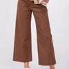 SAGE + FIG Wide Leg Cropped Pants - Mocha