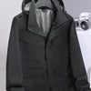 Men's Plus Size Lightweight Hooded Outdoor Jacket - Black