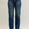 Judy Blue Full Size Seam Detail Straight Leg Jeans Plus Size - Dark