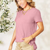 Full Size Round Neck Short Sleeve T-Shirt - Dusty Pink