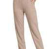 Zenana Cotton Slub Jogger Pants - ASH MOCHA