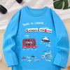 Children's London Travel Print Long Sleeve T-Shirt - Sky Blue
