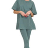 Zenana Cotton Round Neck Top & Legging Set - ASH JADE