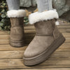 Fur-Lined Winter Ankle Boots - Maroon