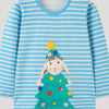 Children's Christmas Tree Long Sleeve T-Shirt - Pastel Blue