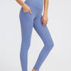 High Waisted Leggings with Pockets - Blue