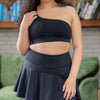 GRAVITY rise asymmetrical sports bra - Black