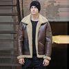 Best Men's B3 Flight Aviator Shearling Sheepskin Leather Jacket - -