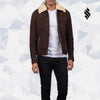 Brown Shearling Fur Leather Jacket - Brown