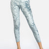 Velvet Cropped Leggings Made in USA - BLUE
